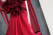 KAREN MILLEN colour block burgundy and black silk layered dress Sz 12 - Bnwt Rrp 195 Sterling