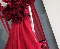 KAREN MILLEN colour block burgundy and black silk layered dress Sz 12 - Bnwt Rrp 195 Sterling