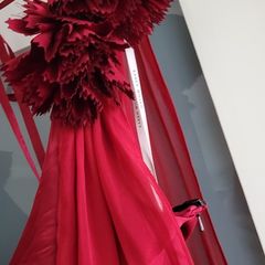 KAREN MILLEN colour block burgundy and black silk layered dress Sz 12 - Bnwt Rrp 195 Sterling