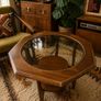 Mid Century Octagonal Coffee Table with Glass Top Image 7