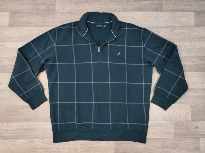 Nautica Half Zip Check Jumper Mens XXL