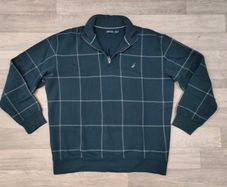 Nautica Half Zip Check Jumper Mens XXL