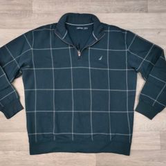 Nautica Half Zip Check Jumper Mens XXL