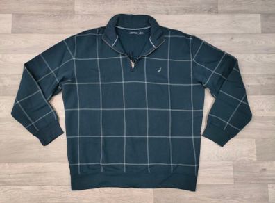 Nautica Half Zip Check Jumper Mens XXL