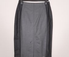 Quin & Donnelly Grey Two-Tone Professional Tailored Pencil Midi Skirt 12UK/40EU