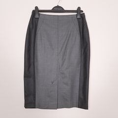 Quin & Donnelly Grey Two-Tone Professional Tailored Pencil Midi Skirt 12UK/40EU