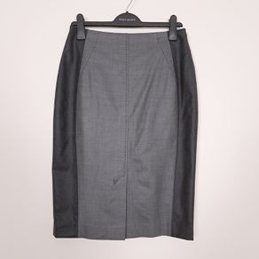 Quin & Donnelly Grey Two-Tone Professional Tailored Pencil Midi Skirt 12UK/40EU