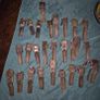 Rare Antique carpet clips x30 in metal copper tone Image 8