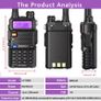 Baofeng Walkie Talkie UV 5R 5W Dual Band Ham Two Way Radio Vhf Uhf FM Radio Handheld Transceiver Hunting Image 3