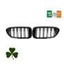 Gloss Black Dual Fin Slat Kidney Grille Grill For BMW 5 series G30 G31 M5 2017-2020 Image 3