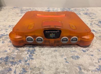 Nintendo N64 Funtastic Fire Orange Console Perfect Condition