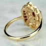 Vintage Style Ruby Stones Crystal Gold Ring Image 3
