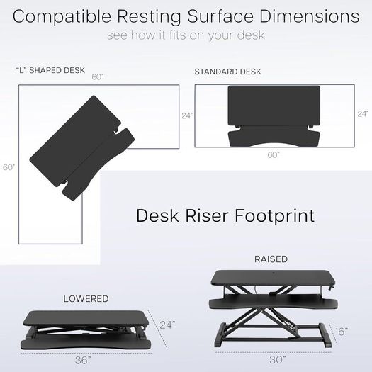 91 cm Desk Converter K Series Height Adjustable Sit to Stand Riser Dual Monitor and Laptop Workstation with Wide Keyboard Tray White DESK-V036KW