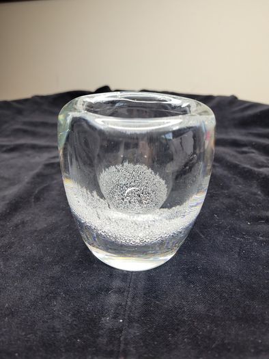 Iittala Sargasso Clear Bubble Glass Tumbler 9cm Kaj Franck Mid Century Finnish Art Glass Vintage