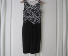 "J'Aime la Vie" Black Lace-Fronted Dress.