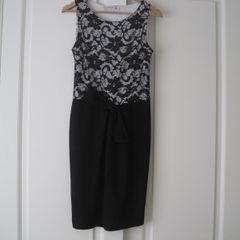 "J'Aime la Vie" Black Lace-Fronted Dress.