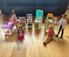 Barbie doctor set, Barbie and Ken vet set plus Chelsea in wheelchair set. 3 set bundle