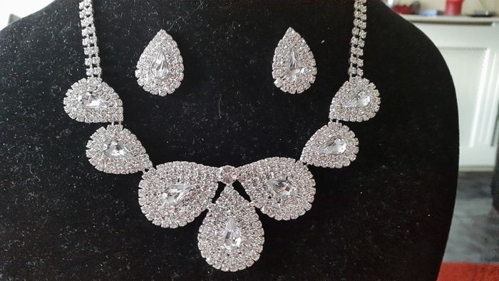 Silver Crystal  Bride's Designer Neck Piece and Earrings