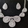 Silver Crystal  Bride's Designer Neck Piece and Earrings Image 4