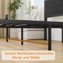 Double Bed Frame with Wooden Storage Shelf Headboard Image 4