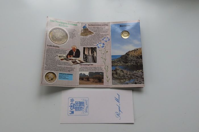 N Irish Coin Royal Mint 1986 Northern Ireland Brilliant Uncirculated BUNC 1 Pound Flax