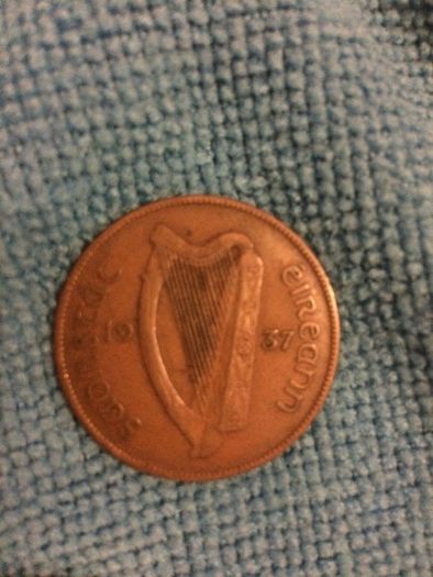 1937 Irish penny 1d pingin