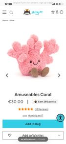 New JELLYCAT Amuseable Coral