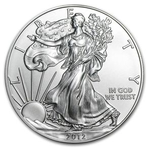2012 USA 1 Dollar 1 oz Silver Bullion Coin - American Eagle BU (In Capsule)