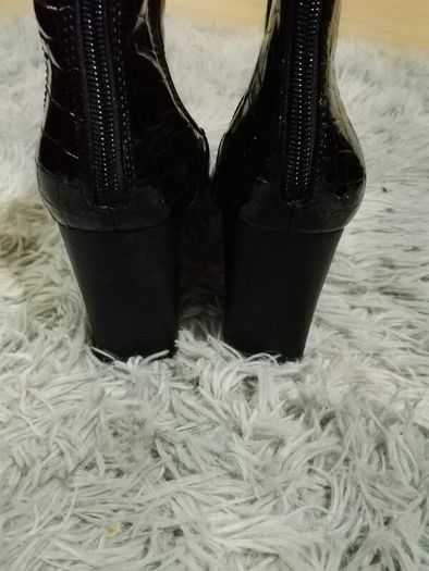 Black Painted Ankle Boots