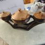 Vintage Hand-Carved African Centerpiece Serving Dish With lids. Image 3