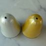 David Andersen Norway. Pair of Sterling Silver Gilt and Guilloche Enamel Toadstool Salt and Pepper Shakers Image 2