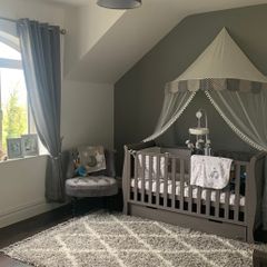Rug, lampshade, curtains, canopy.