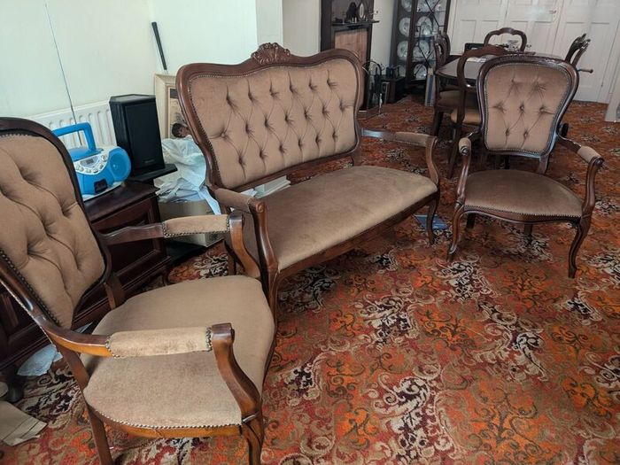 French Victorian Solid Mahogany chair set