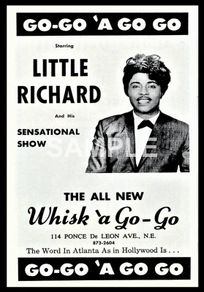 Little Richard Whisky A Go Go April 5-10,Atlanta,GA, 1965  Concert Poster A3 size repro..
