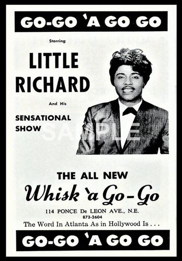 Little Richard Whisky A Go Go April 5-10,Atlanta,GA, 1965  Concert Poster A3 size repro..