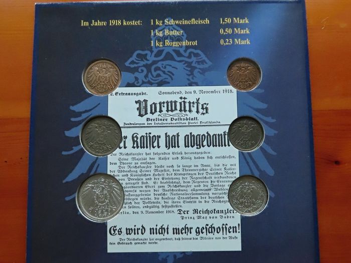 2 Silver coins in old German Empire set Kaiser Wilhelm II | original Silver Coins