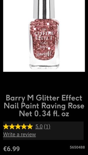 Barry M Glitter Nail Varnish Raving Rose