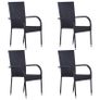 5 Piece Garden Dining Set Poly Rattan Brown Image 2