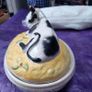 Antique Staffordshire Cow Butter Dish Image 3