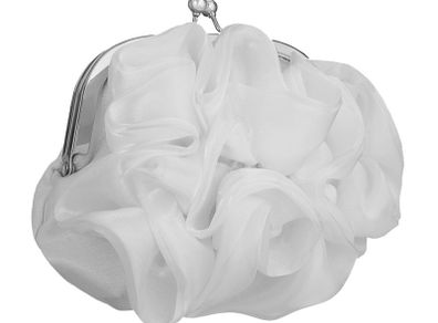 Elegant Small White Debs Wedding Bridal Party Evening Clutch Bag Handbag