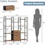 Bookcase with 4 Fabric Drawers Standing Shelf Shelf, Kitchen Shelf for Living Room 100 W x 142 cm Image 2