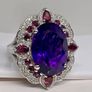Sterling silver 925 ring with Amethyst and Rhodolite Garnet Image 4