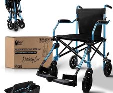 Wheelchair  Folding Transit Wheelchair  Attendant & Transport 57cm Narrow  Comes with Travel Bag  Bio-Lec Mobility