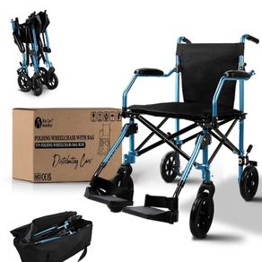 Wheelchair  Folding Transit Wheelchair  Attendant & Transport 57cm Narrow  Comes with Travel Bag  Bio-Lec Mobility