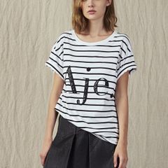 Aje Designer Sequin Striped T-Shirt