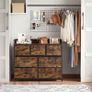 _Fabric Dresser, Storage Cabinet, with 7 Drawers, 3 Tiers, with Metal Handles, Industrial Style, Rustic Brown and Black Image 5