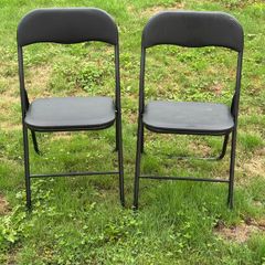 Pair of Folding Chairs Black