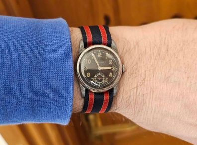 1940s Swiss Made Ancre 15 Rubis Military Officier Watch Ww2 era Mechanical Wind up Rare Historical Collectable