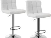 _Set of 2 bar stools with backrest and robust, white, 38 x 44.5, x 115 cm