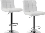 main image for ad _Set of 2 bar stools with backrest and robust, white, 38 x 44.5, x 115 cm